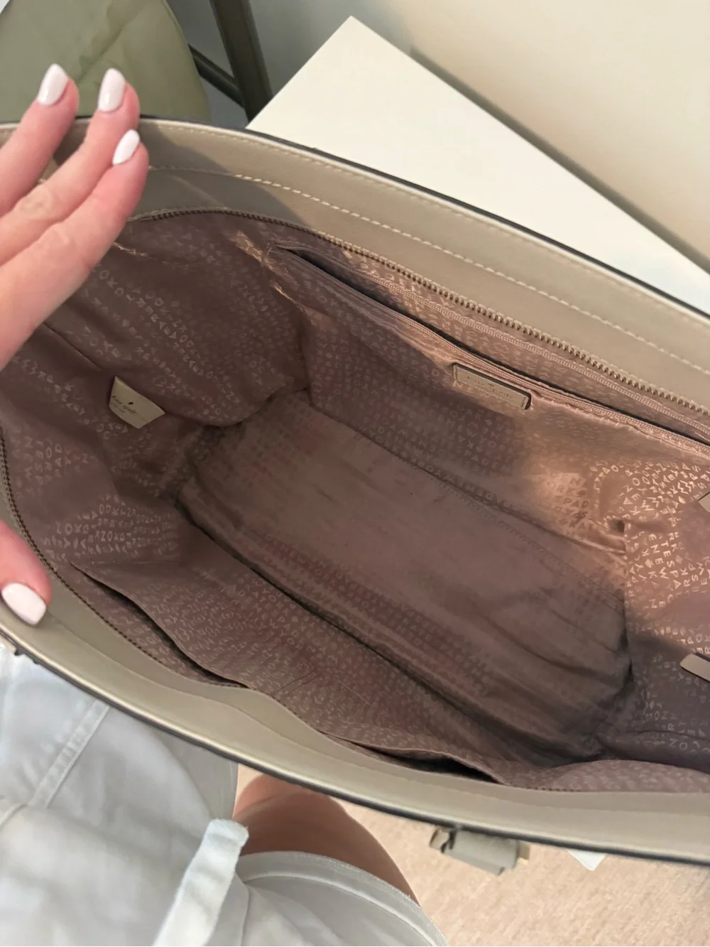 kate spade Taupe Leather Tote - Neutral Everyday Carry